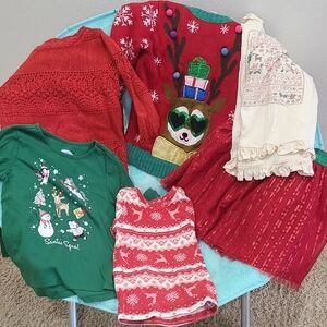 Festive Kids Holiday Sweater and Shirt Set